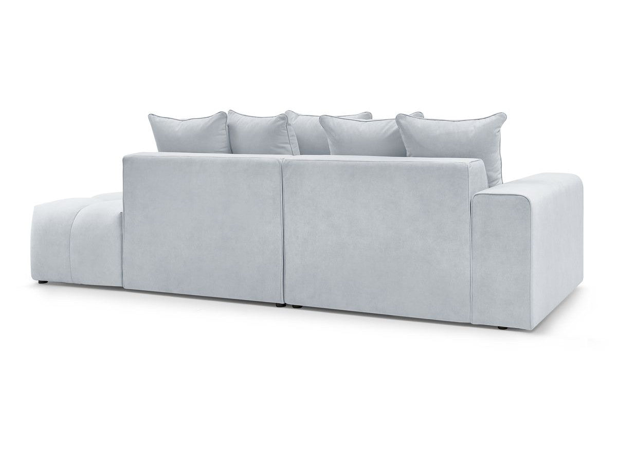 Canapé d'angle fixe MONT-BLANC velours avec pouf Angle gauche