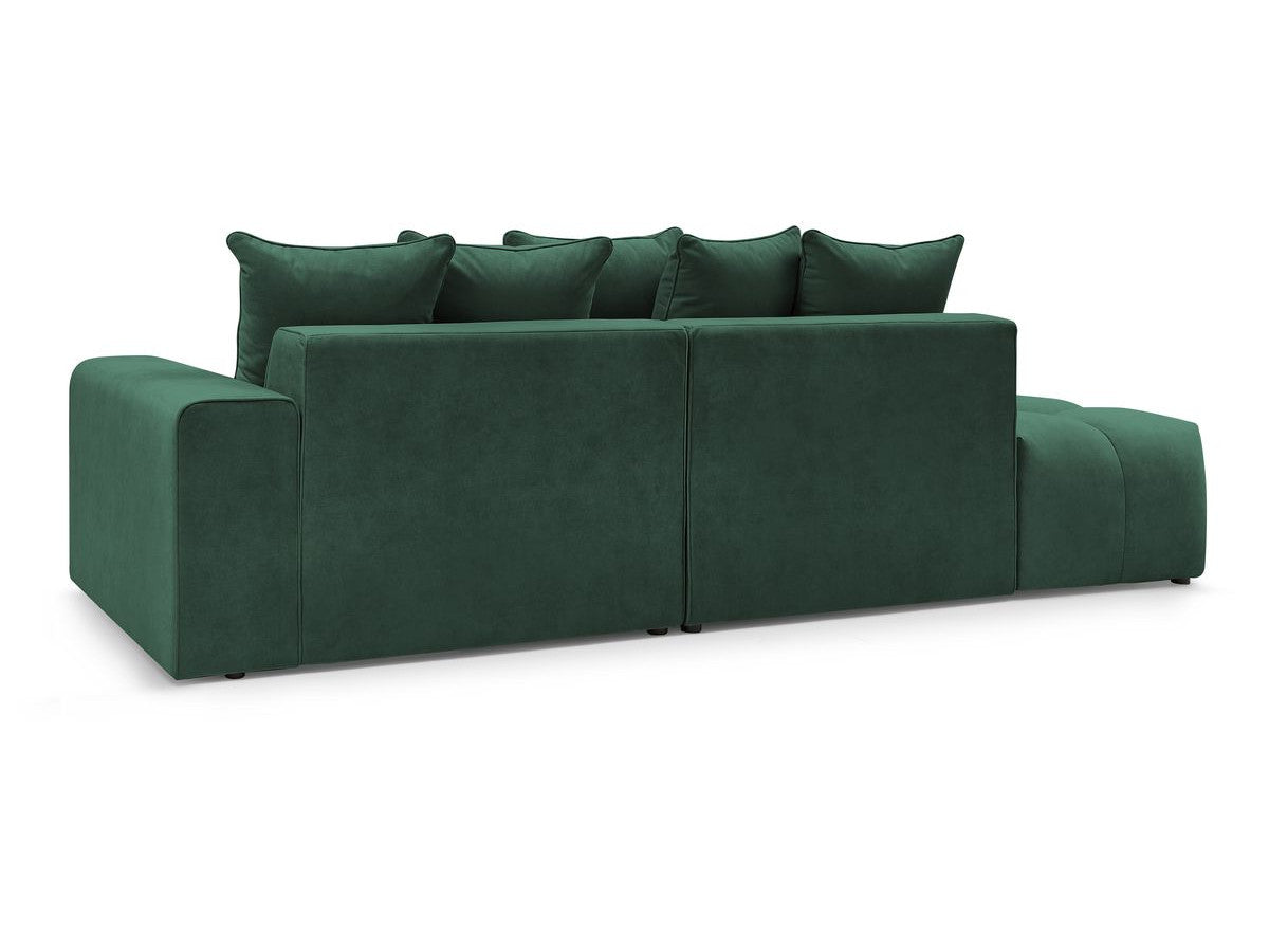 Canapé d'angle fixe MONT-BLANC velours avec pouf Angle droit