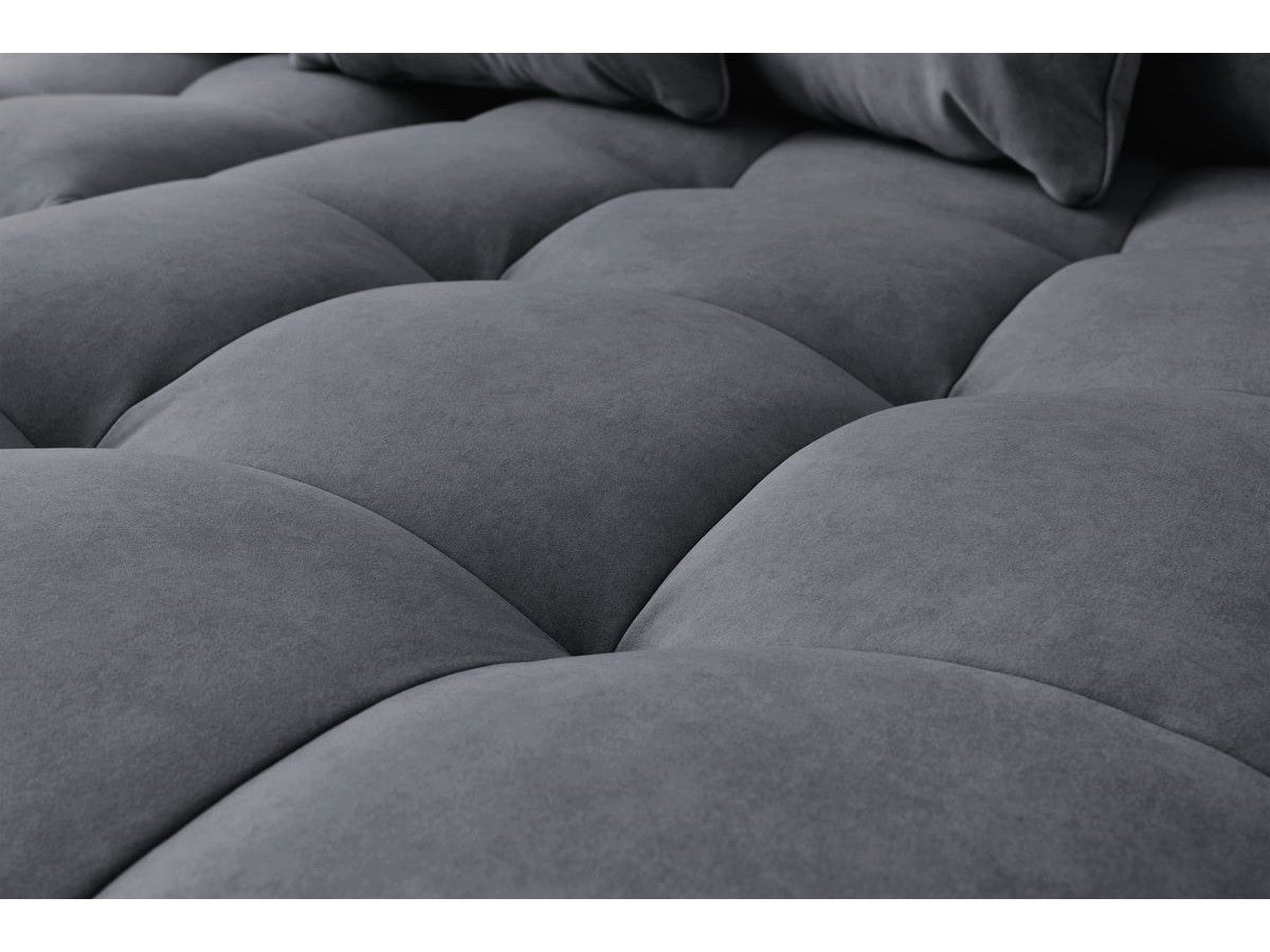 Canapé d'angle fixe MONT-BLANC velours avec pouf Angle droit