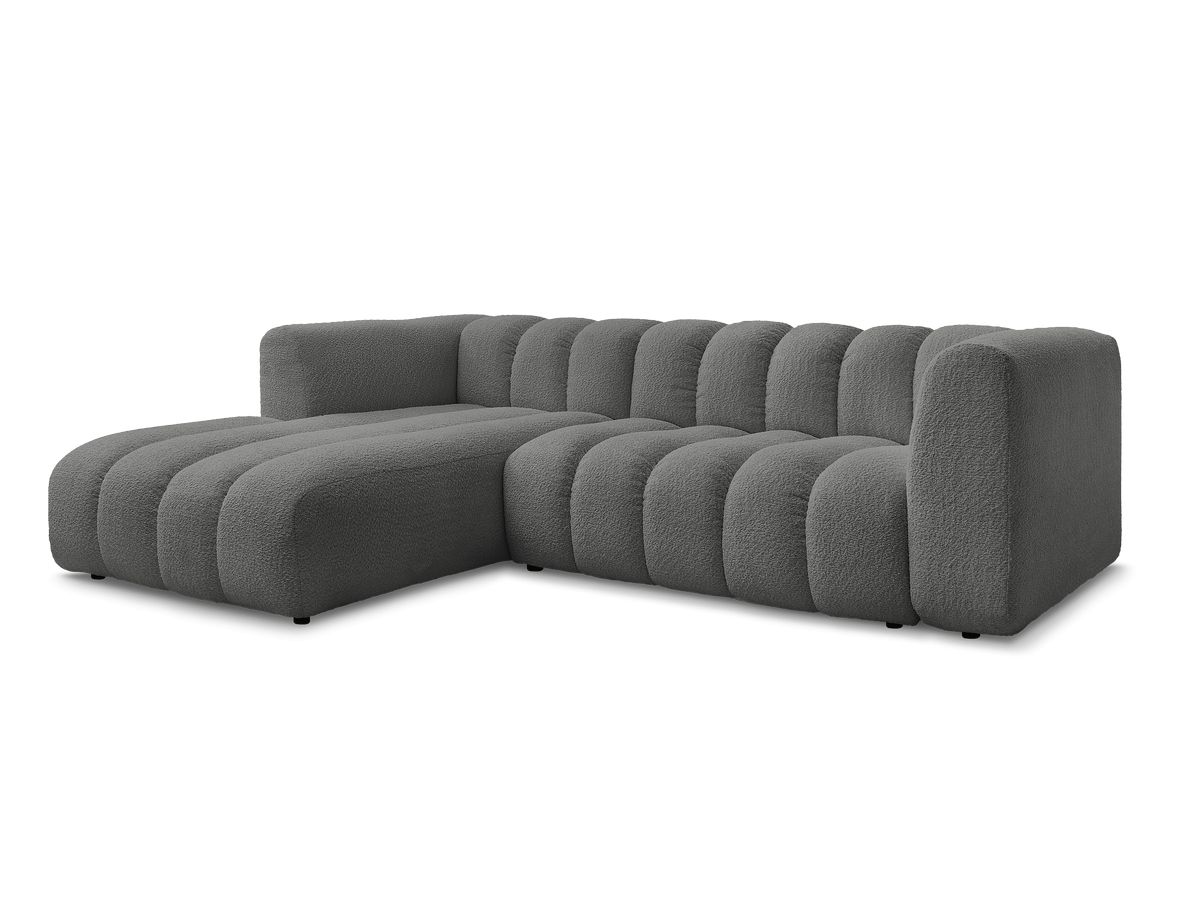 Canapé d'angle fixe TALIA tissu bouclette Angle gauche