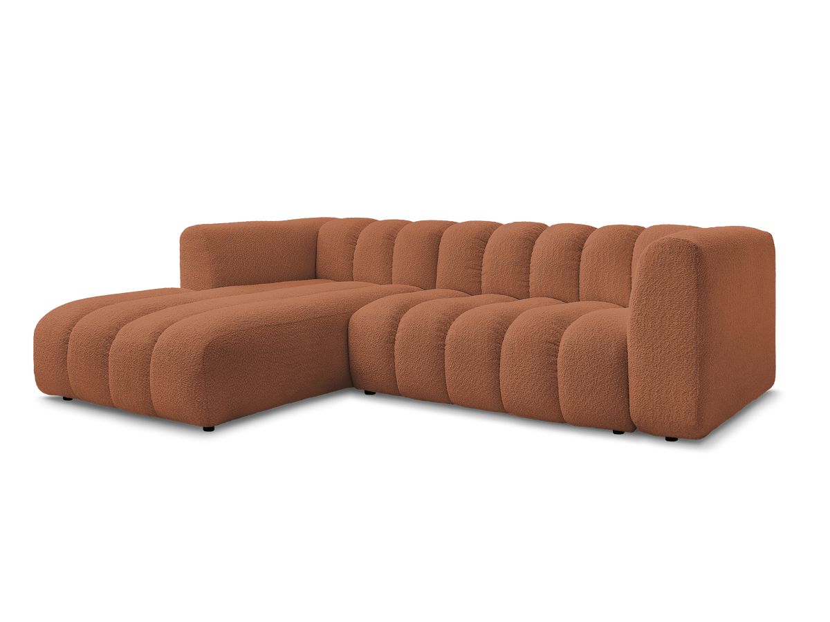 Canapé d'angle fixe TALIA tissu bouclette Angle gauche