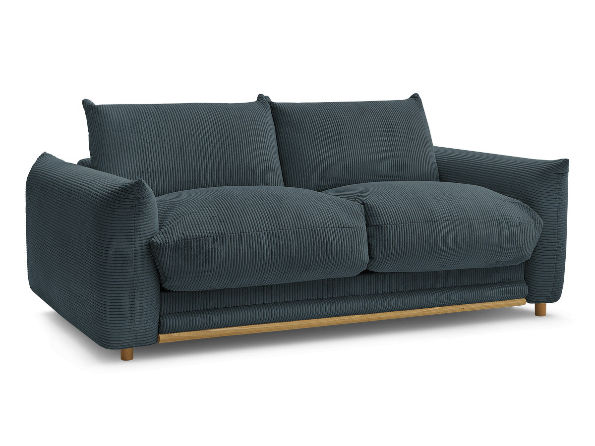 Canapé droit convertible 3 places ERNEST tissu velours côtelé - 160x190