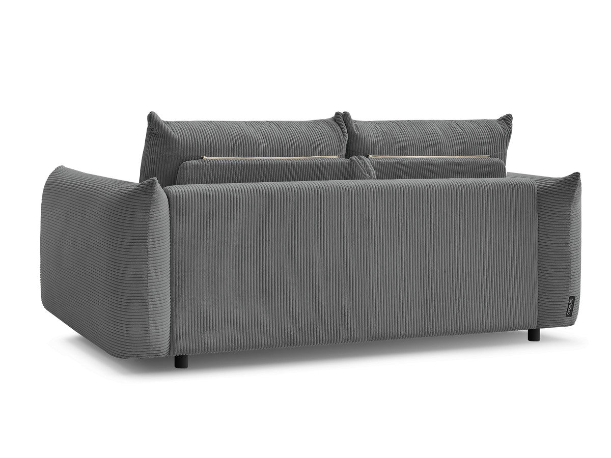 Canapé droit convertible 3 places ERNEST tissu velours côtelé - 160x190
