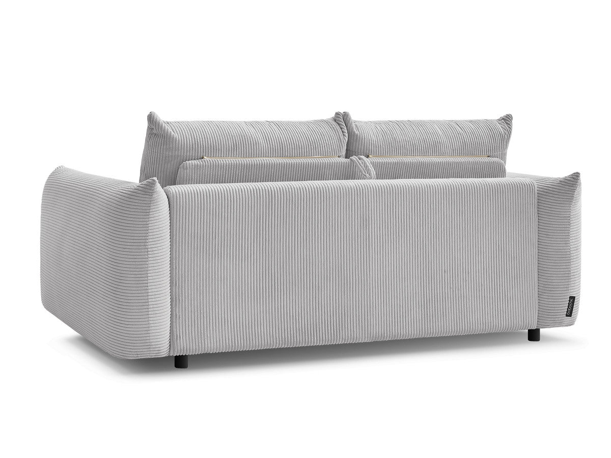 Canapé droit convertible 3 places ERNEST tissu velours côtelé - 160x190