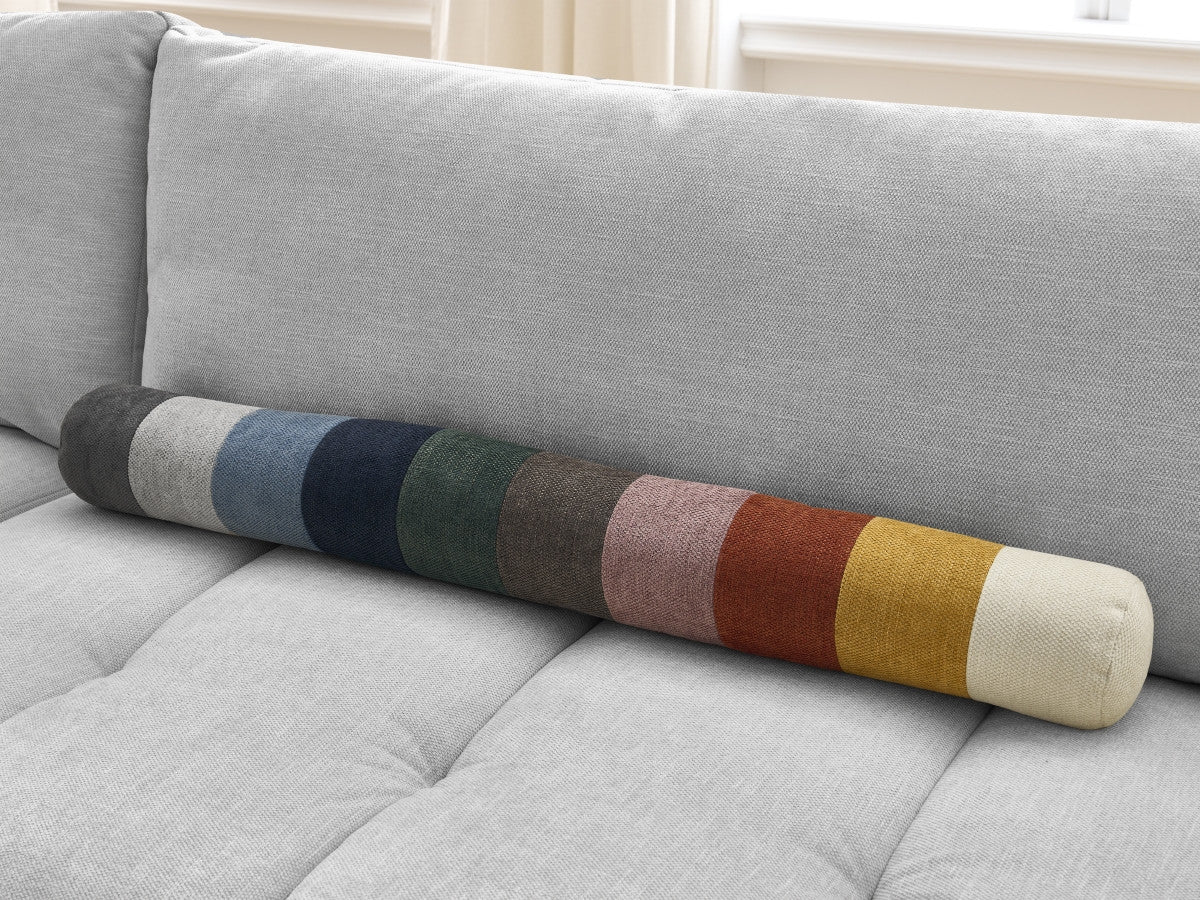Canapé droit convertible 3 places FUJI tissu lisse avec pouf