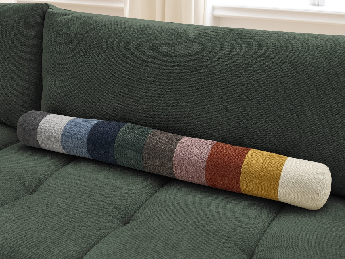 Canapé droit convertible 3 places FUJI tissu lisse avec pouf