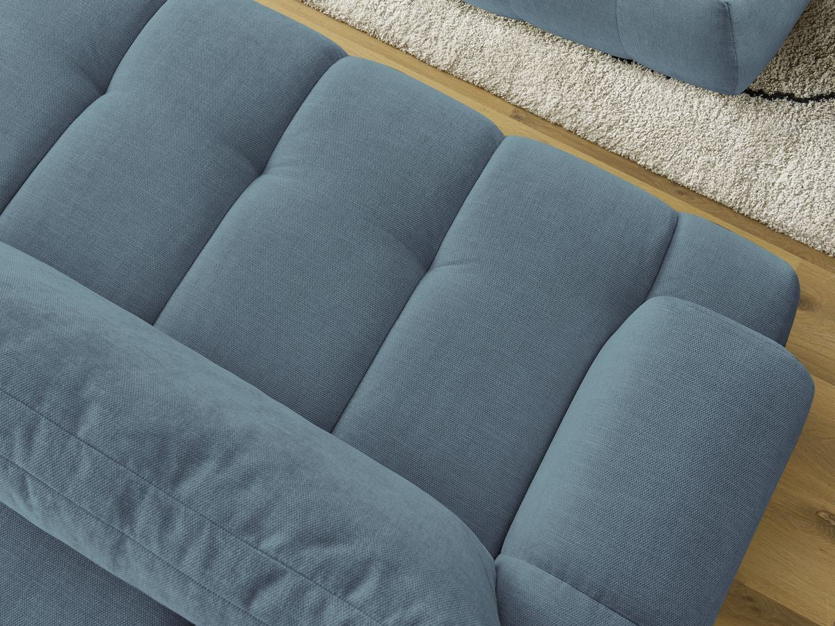 Canapé droit convertible 3 places FUJI tissu lisse avec pouf