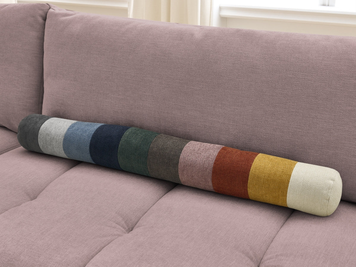 Canapé droit convertible 3 places FUJI tissu lisse avec pouf
