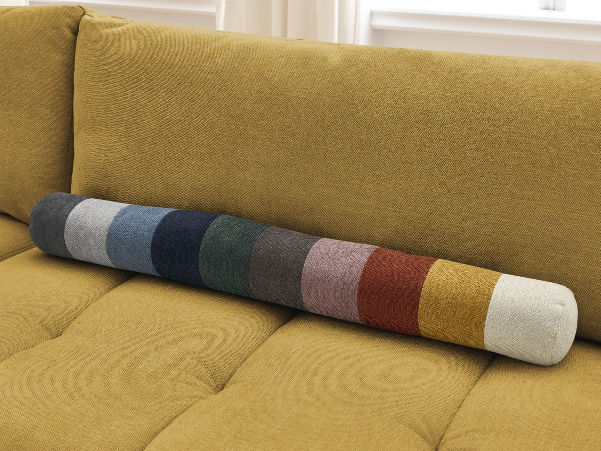 Canapé droit convertible 3 places FUJI tissu lisse avec pouf