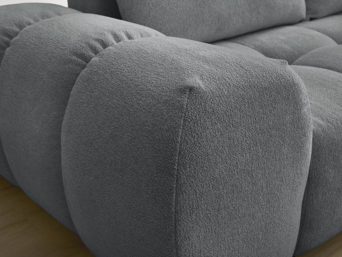 Canapé droit convertible coffre EVEREST tissu chiné - 2 coussins