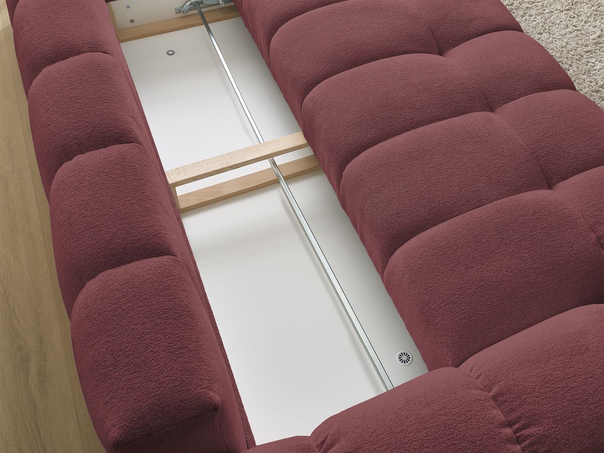 Canapé droit convertible coffre EVEREST tissu chiné - 5 coussins