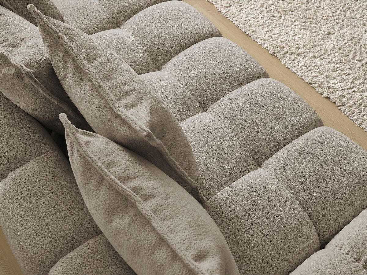 Canapé droit convertible coffre EVEREST tissu chiné - 5 coussins