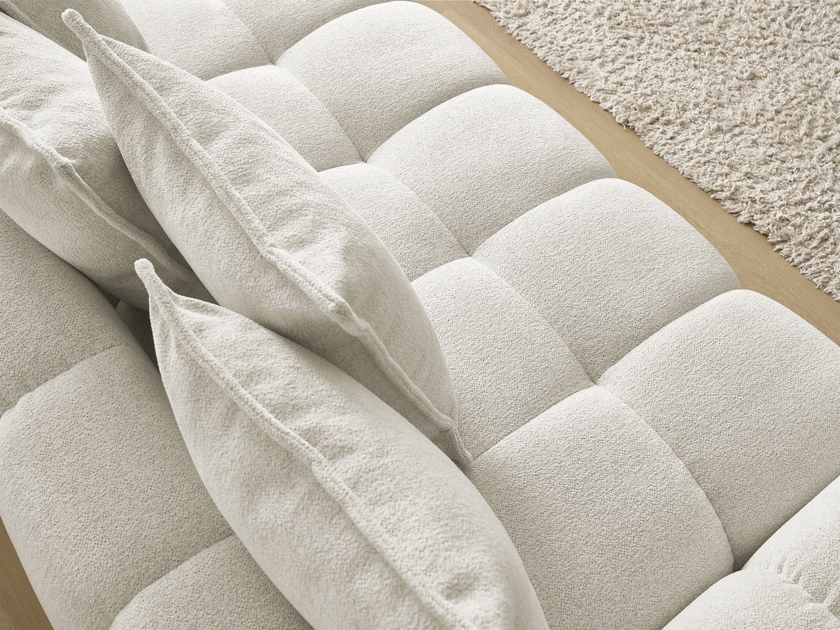 Canapé droit convertible coffre EVEREST tissu chiné - 5 coussins