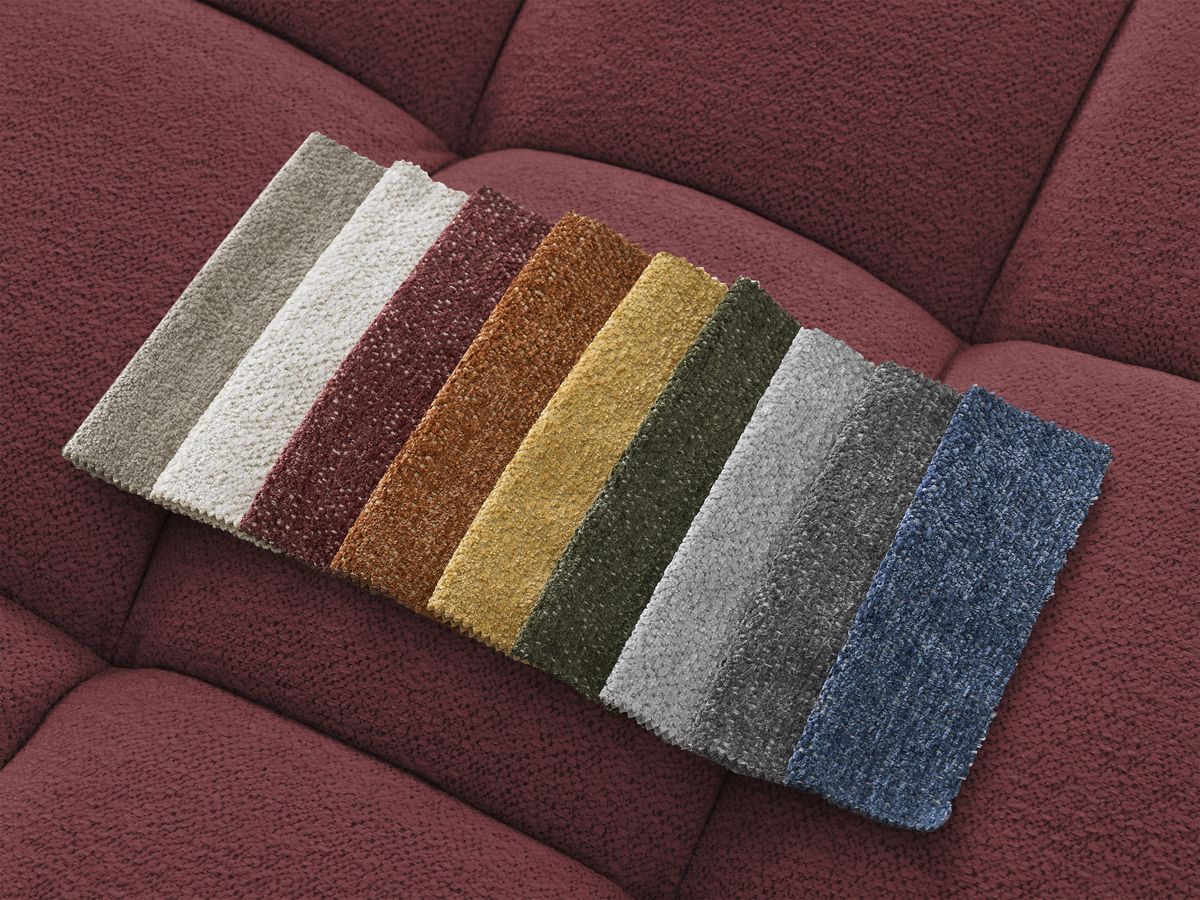 Canapé droit convertible coffre EVEREST tissu chiné - 2 coussins