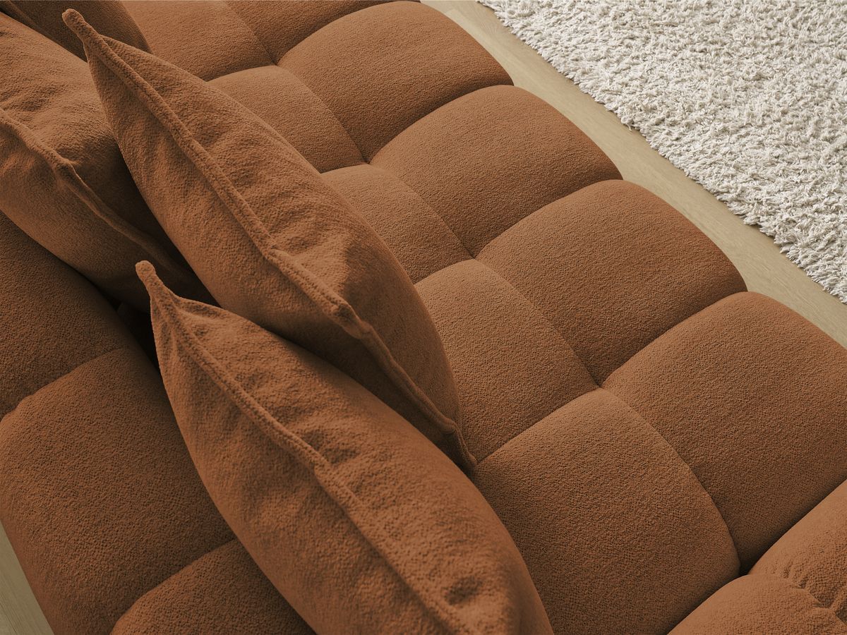 Canapé droit convertible coffre EVEREST tissu chiné - 5 coussins