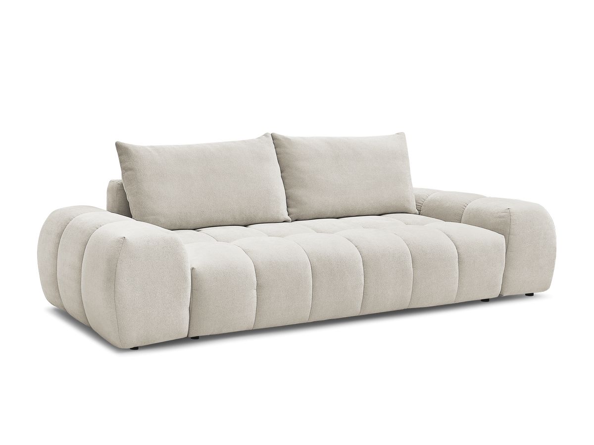 Canapé droit convertible coffre EVEREST tissu texturé - 2 coussins