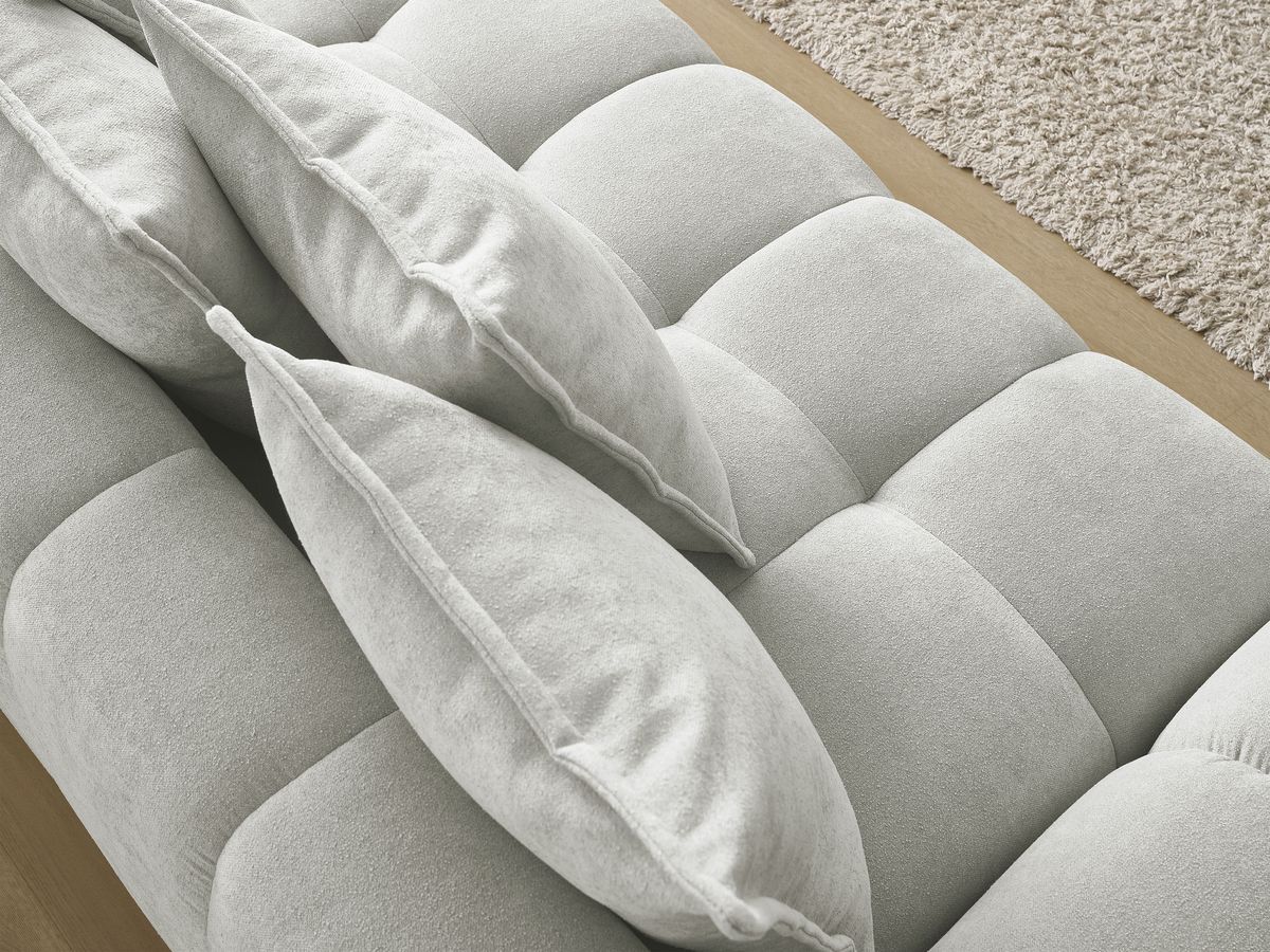 Canapé droit convertible coffre EVEREST tissu texturé - 5 coussins