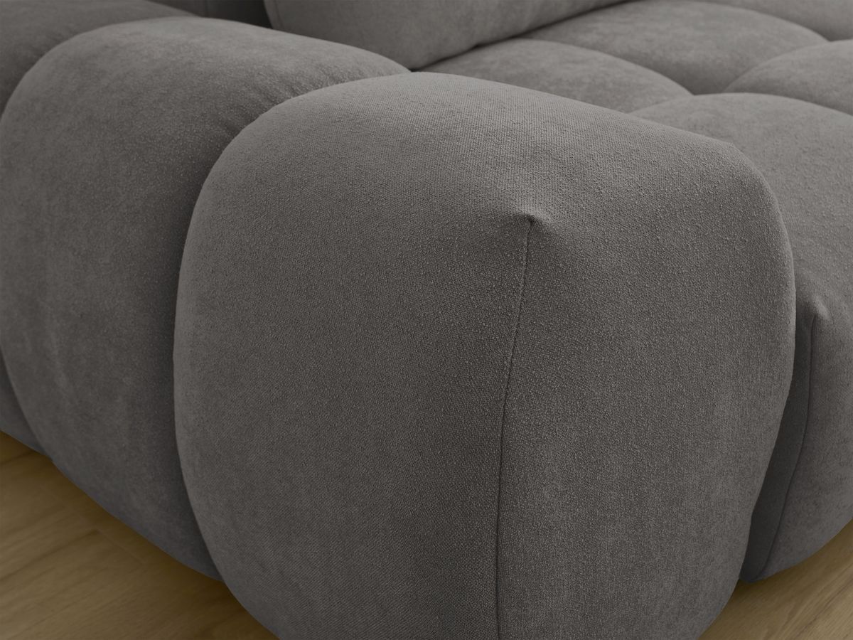 Canapé droit convertible coffre EVEREST tissu texturé - 2 coussins