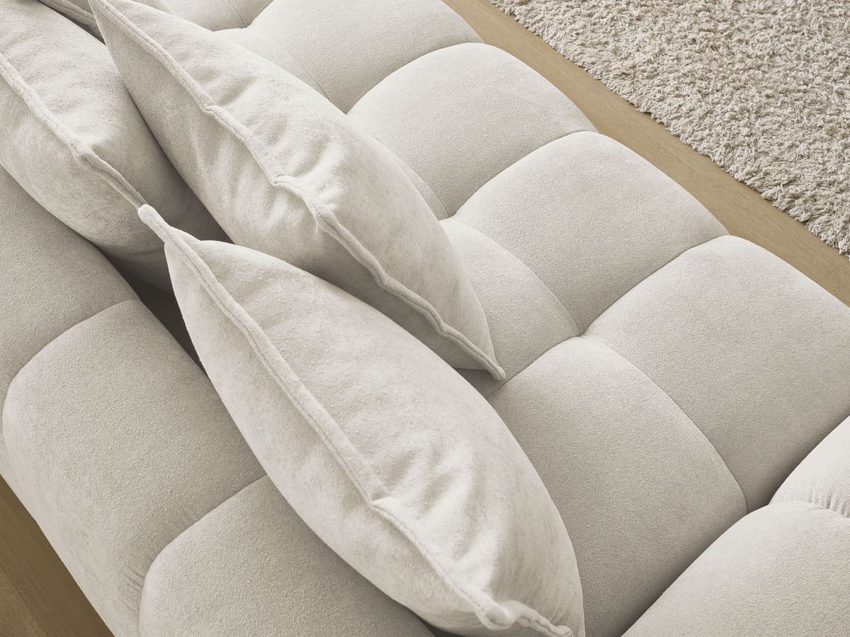 Canapé droit convertible coffre EVEREST tissu texturé - 5 coussins