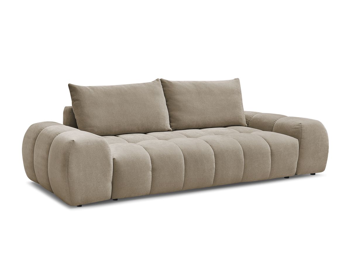 Canapé droit convertible coffre EVEREST tissu texturé - 2 coussins