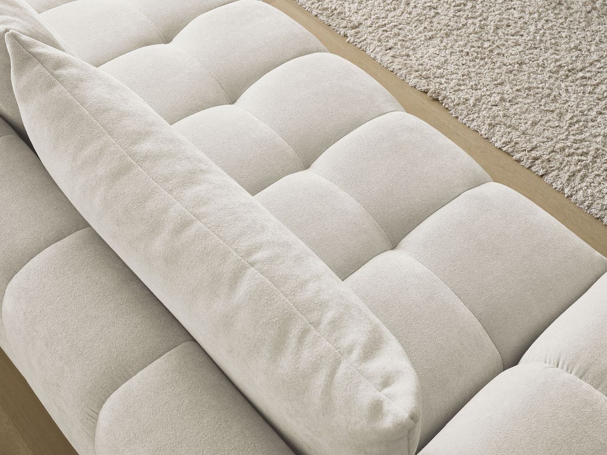 Canapé droit convertible coffre EVEREST tissu texturé - 2 coussins