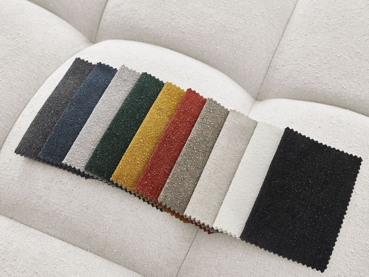 Canapé droit convertible coffre EVEREST tissu texturé - 5 coussins