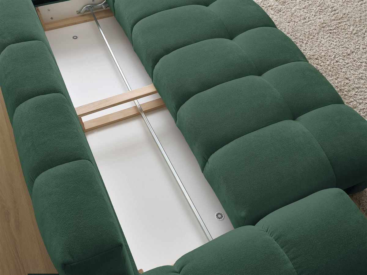 Canapé droit convertible coffre EVEREST tissu texturé - 5 coussins