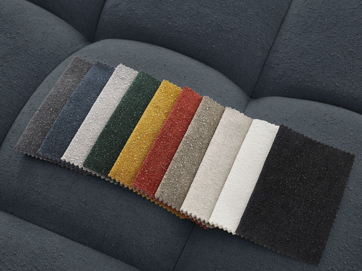 Canapé droit convertible coffre EVEREST tissu texturé - 5 coussins