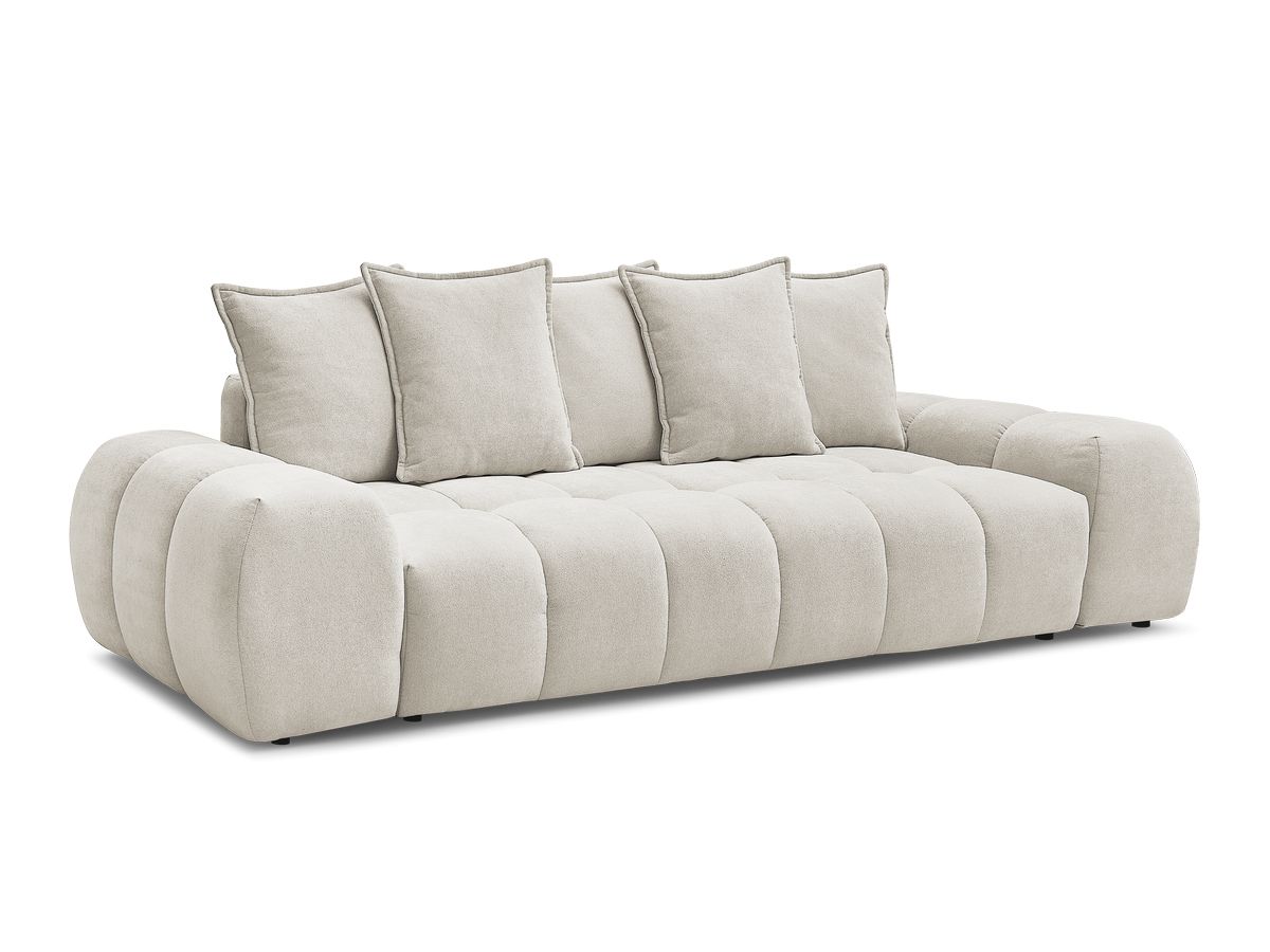 Canapé droit convertible coffre EVEREST tissu texturé - 5 coussins