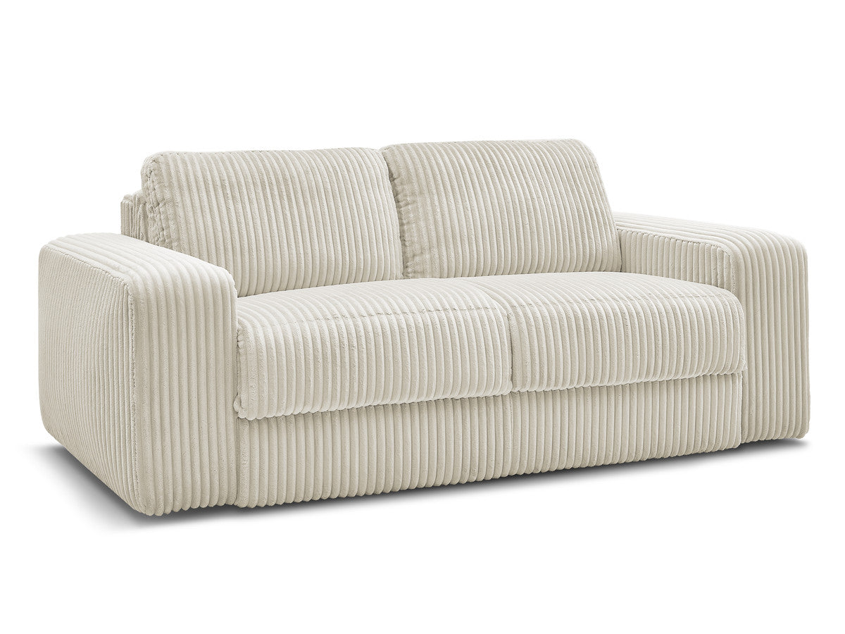 Canapé droit convertible IBIZA ouverture express velours côtelé - 140x196