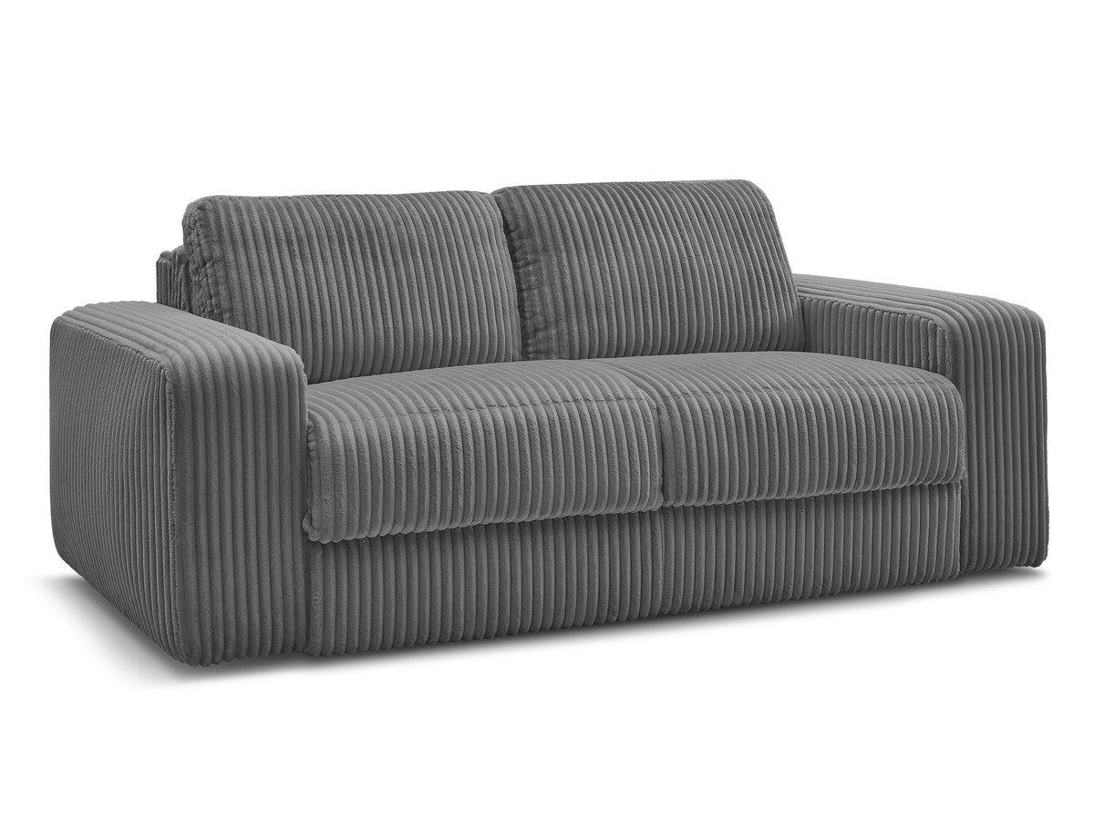 Canapé droit convertible IBIZA ouverture express velours côtelé - 140x196