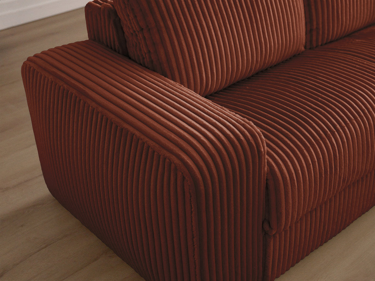 Canapé droit convertible IBIZA ouverture express velours côtelé - 140x196
