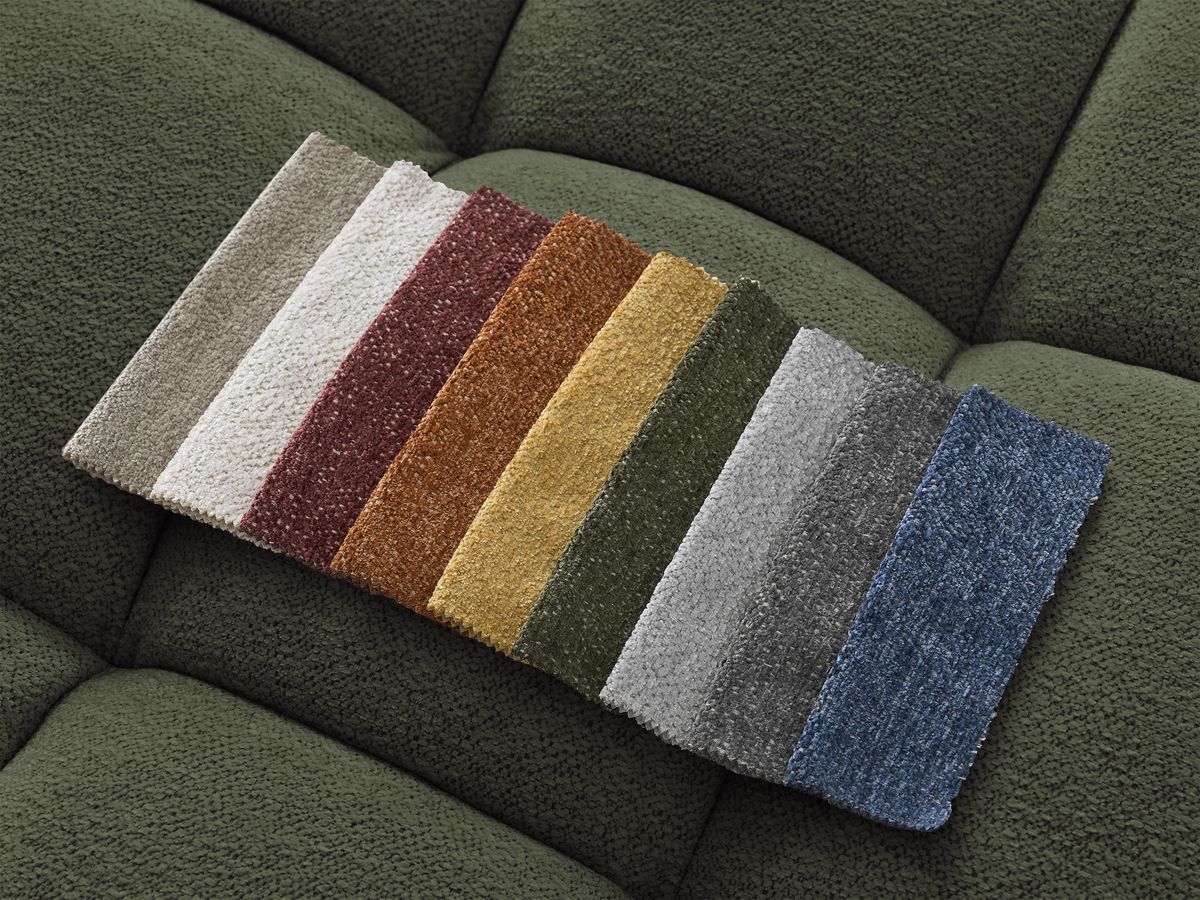 Canapé droit fixe 3 places EVEREST tissu chiné - 5 coussins
