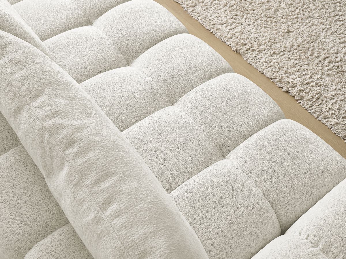 Canapé droit fixe 3 places EVEREST tissu chiné - 2 coussins