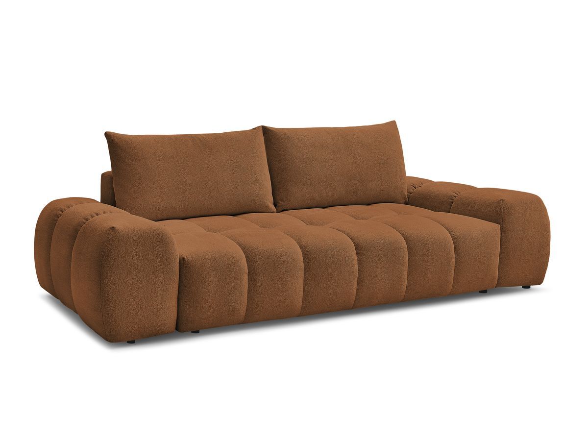 Canapé droit fixe 3 places EVEREST tissu chiné - 2 coussins