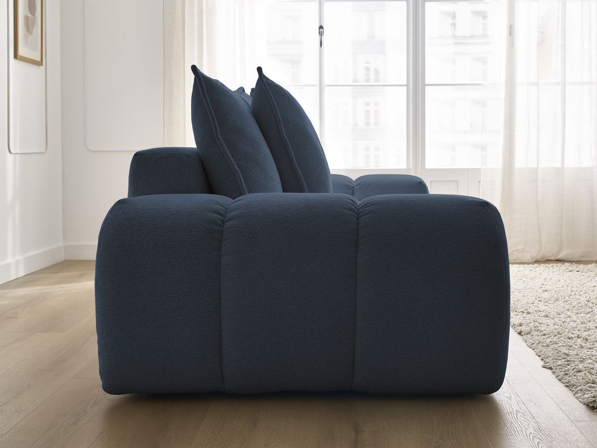 Canapé droit fixe 3 places EVEREST tissu chiné - 5 coussins