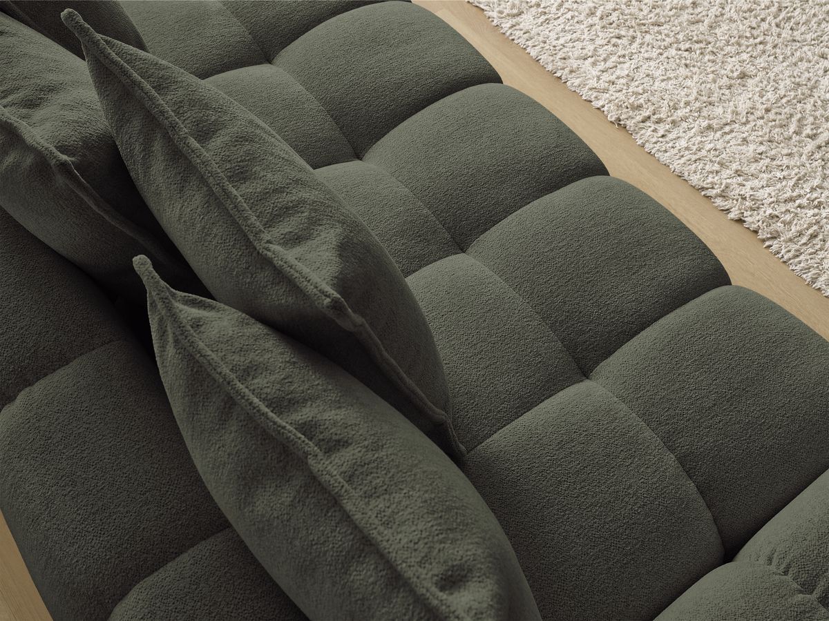 Canapé droit fixe 3 places EVEREST tissu chiné - 5 coussins