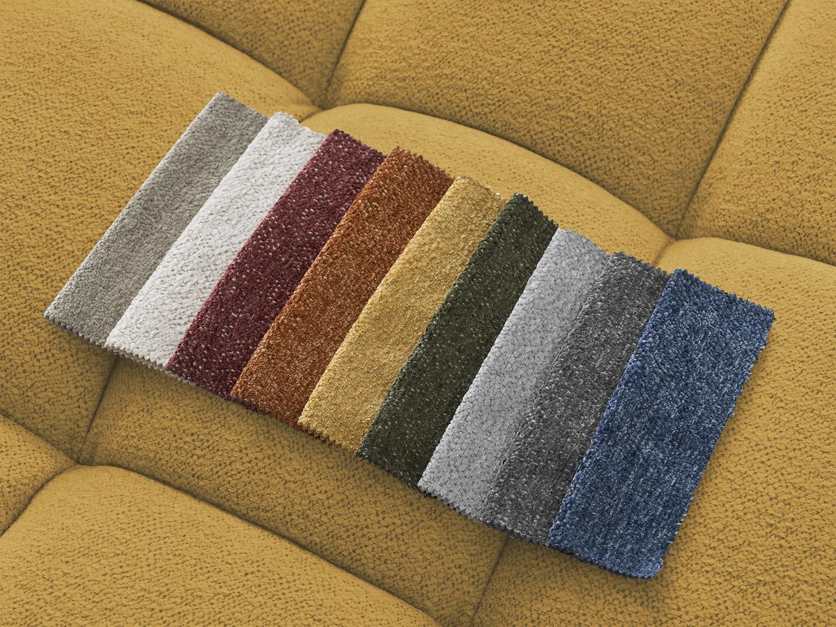 Canapé droit fixe 3 places EVEREST tissu chiné - 2 coussins
