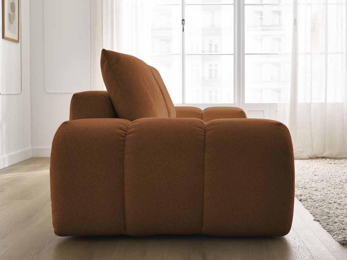 Canapé droit fixe 3 places EVEREST tissu chiné - 2 coussins