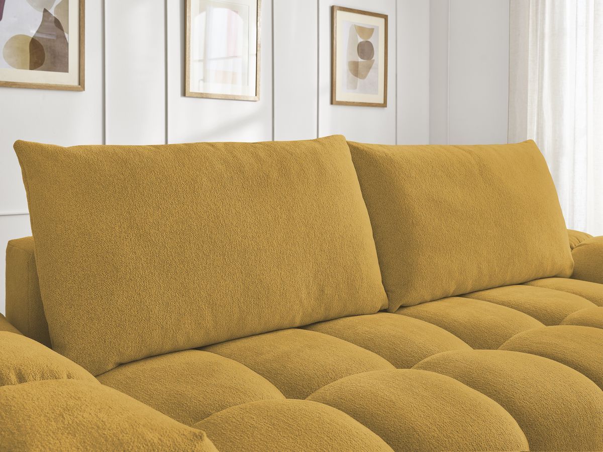 Canapé droit fixe 3 places EVEREST tissu chiné - 2 coussins