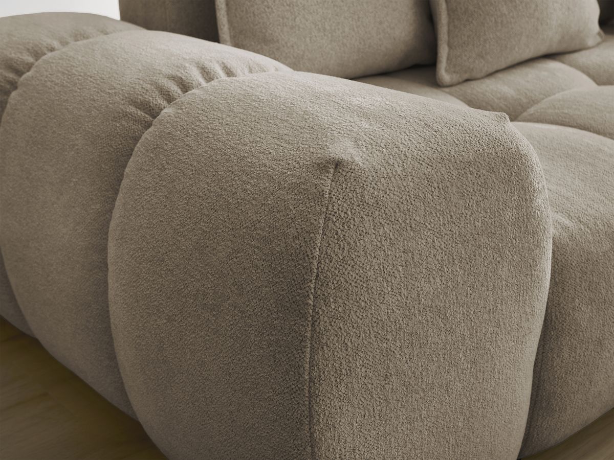 Canapé droit fixe 3 places EVEREST tissu chiné - 5 coussins