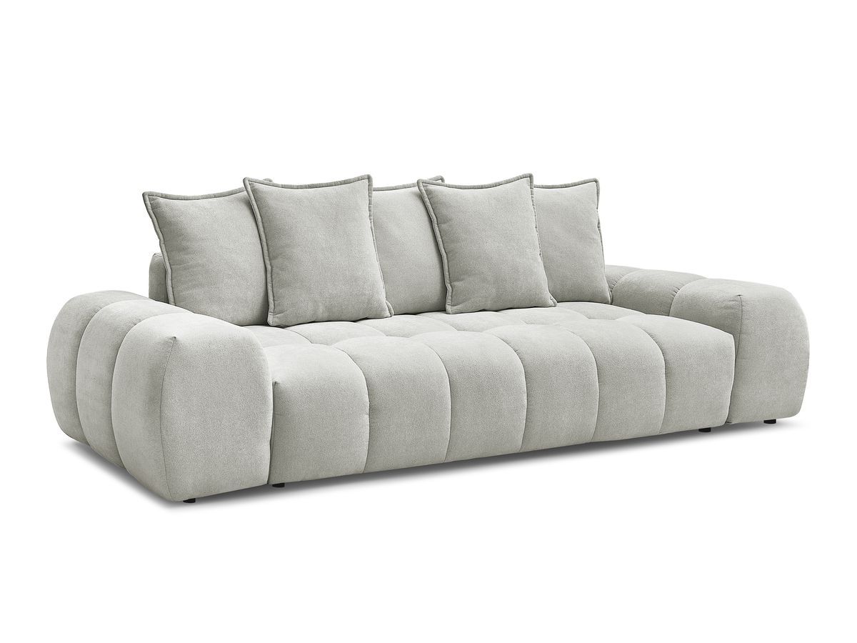 Canapé droit fixe 3 places EVEREST tissu texturé - 5 coussins