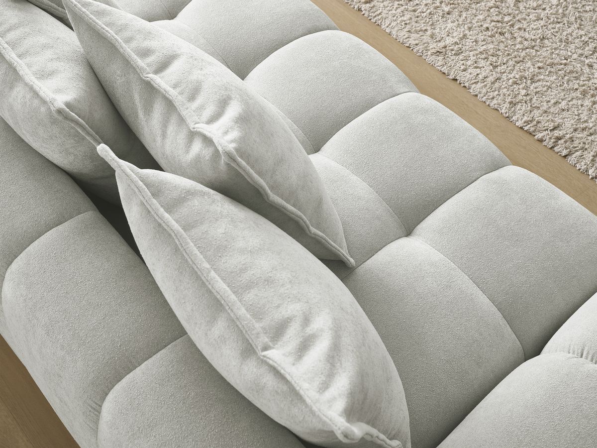 Canapé droit fixe 3 places EVEREST tissu texturé - 5 coussins
