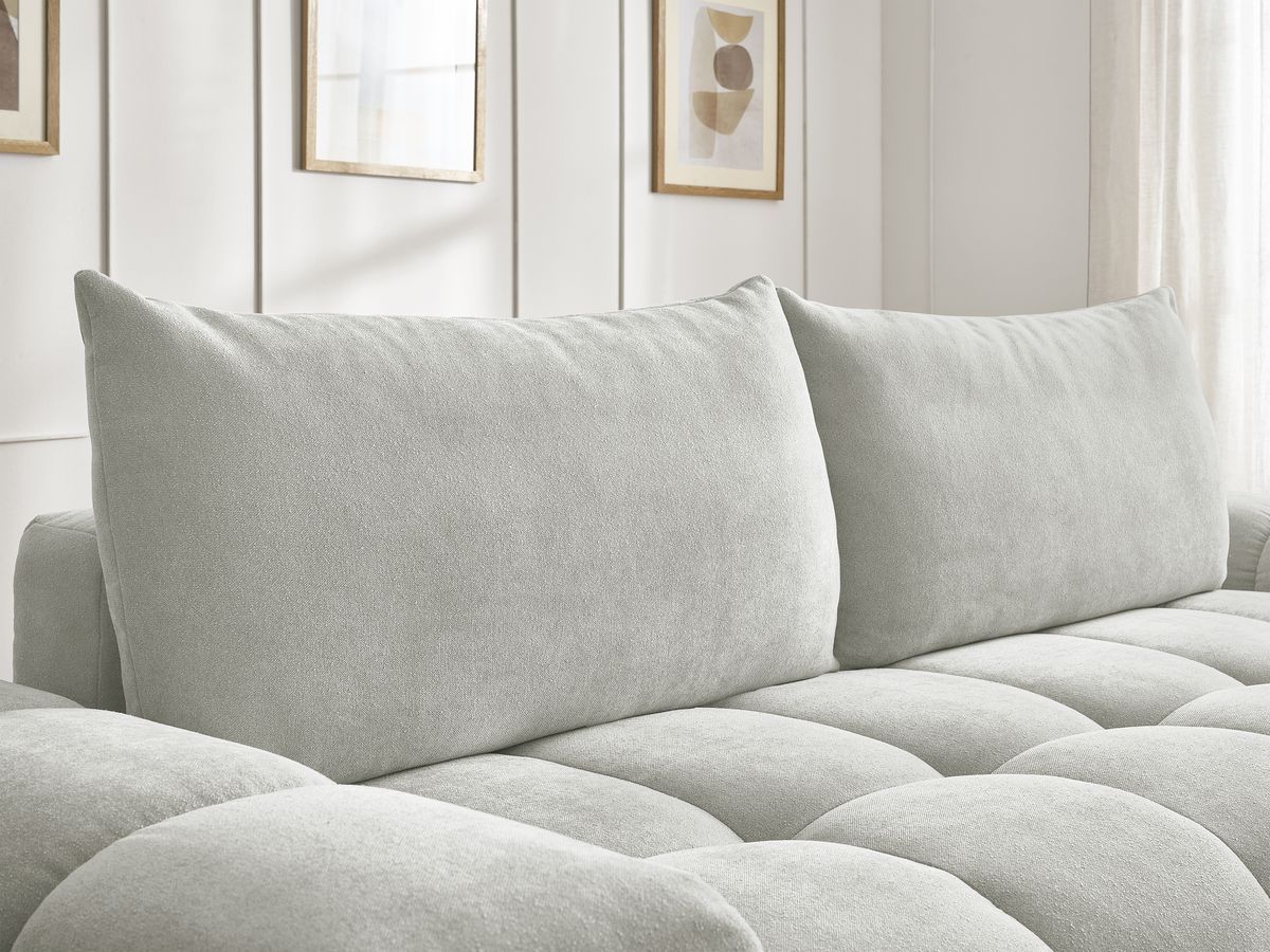 Canapé droit fixe 3 places EVEREST tissu texturé - 2 coussins