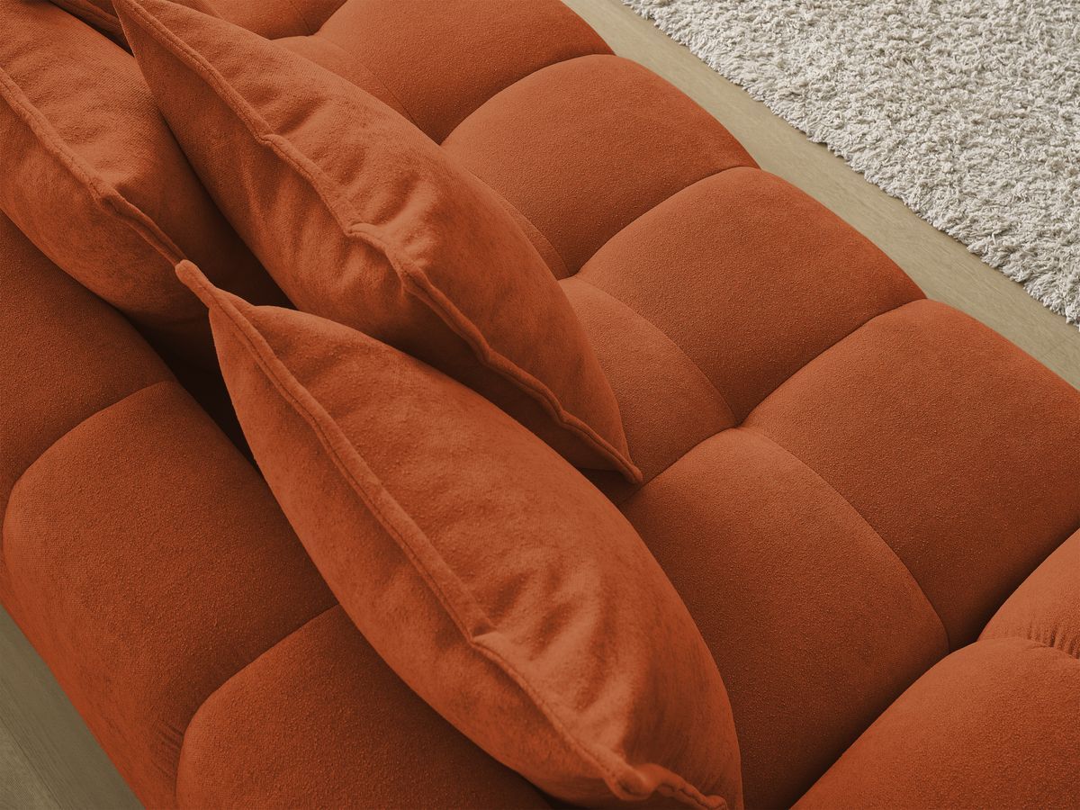 Canapé droit fixe 3 places EVEREST tissu texturé - 5 coussins