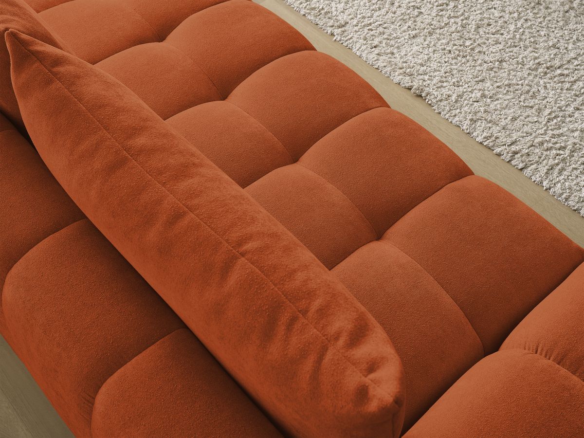 Canapé droit fixe 3 places EVEREST tissu texturé - 2 coussins