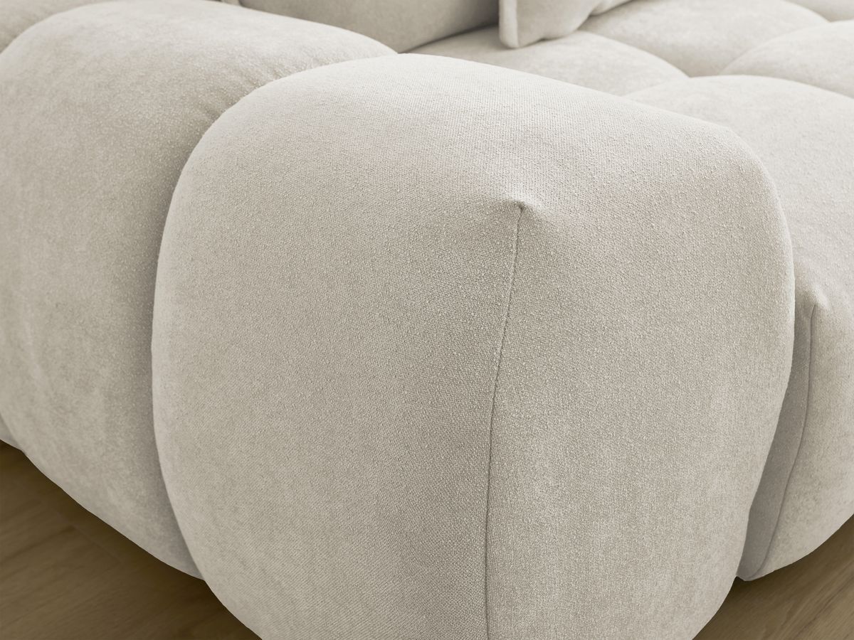 Canapé droit fixe 3 places EVEREST tissu texturé - 5 coussins