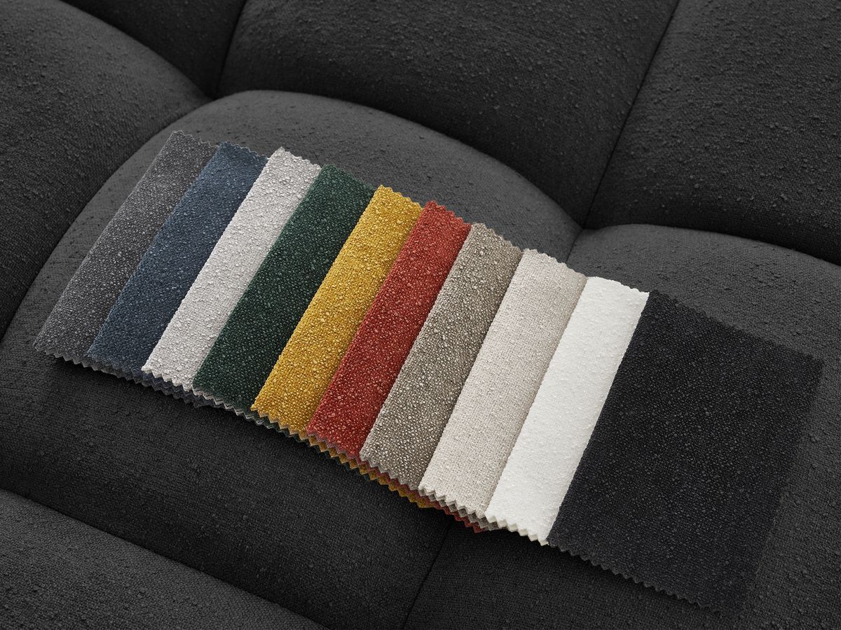 Canapé droit fixe 3 places EVEREST tissu texturé - 2 coussins