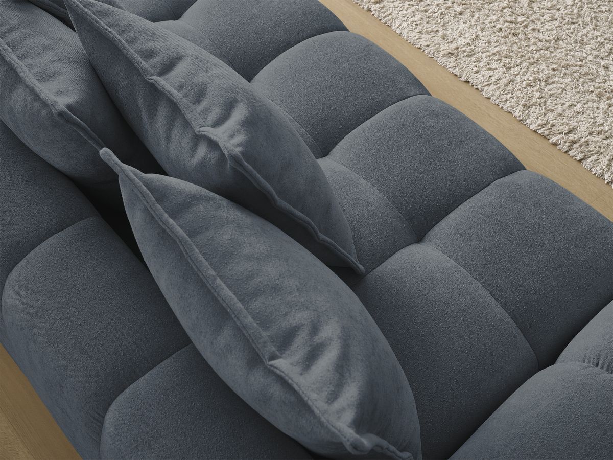 Canapé droit fixe 3 places EVEREST tissu texturé - 5 coussins