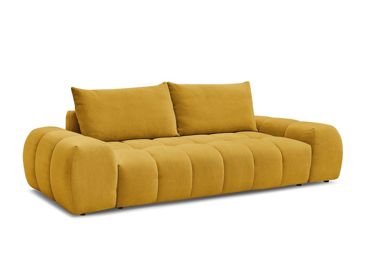 Canapé droit fixe 3 places EVEREST tissu texturé - 2 coussins